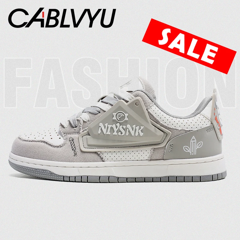 

CABLVYU Men's and women's casual Skateboarding Shoes Versatile Fashion Stitching Outdoor Shoes Lightweight Anti-skid Shoes