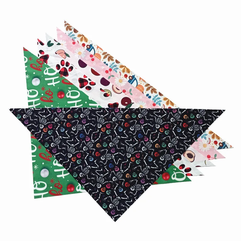 

Cat and Dog Cartoon Pet Triangle Scarf Halloween Christmas Thanksgiving Saliva Towel Bib Bib Accessories Dog Supplies