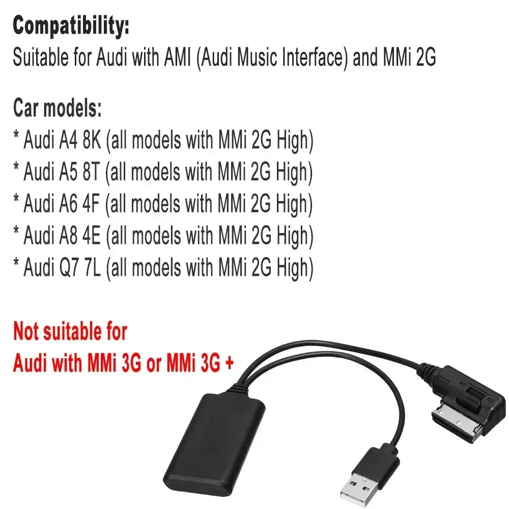 Фото 5 В мини беспроводной Bluetooth USB AUX адаптер кабель музыкальный аудиоприемник адаптер для AUDI A5 8T A6 4F A8 4E Q7 7L для AMI MMI 2G №3