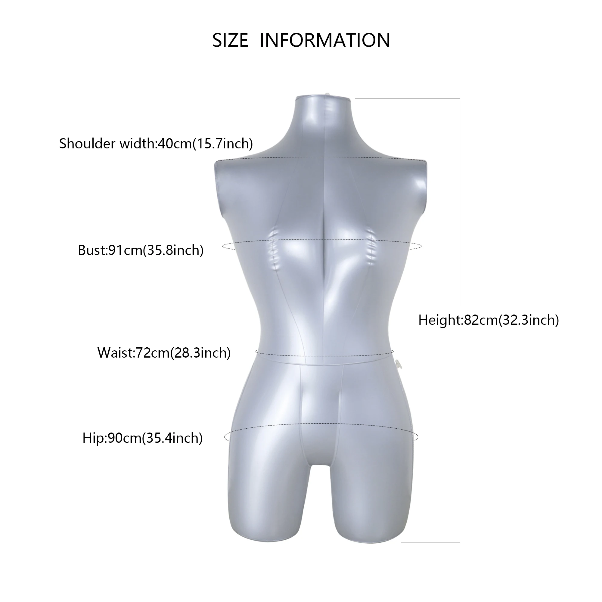 Female Body Inflatable Mannequin Dummy Torso Tailor Clothes Model Portable Tops Necklaces Retail Display Props Free Shipping images - 6