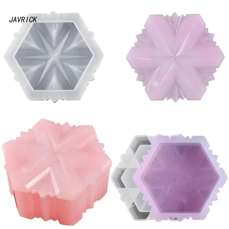 

Hexagonal Jar Mold Suitable for Jewelry Storage Jewelry Box molds Crafts Home Decor Hexagonal Silicone Resin Mold for DIY