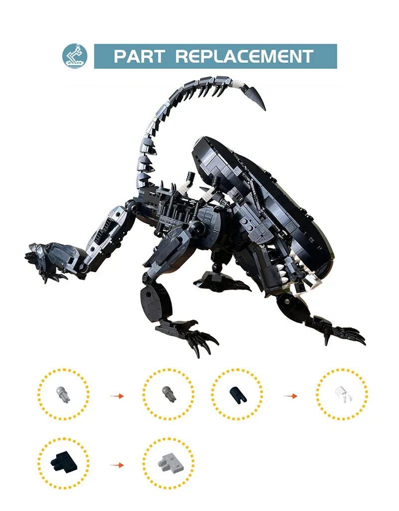 Набор строительных блоков MOC Xenomorph Monster из фильма alipered робот-ползающий