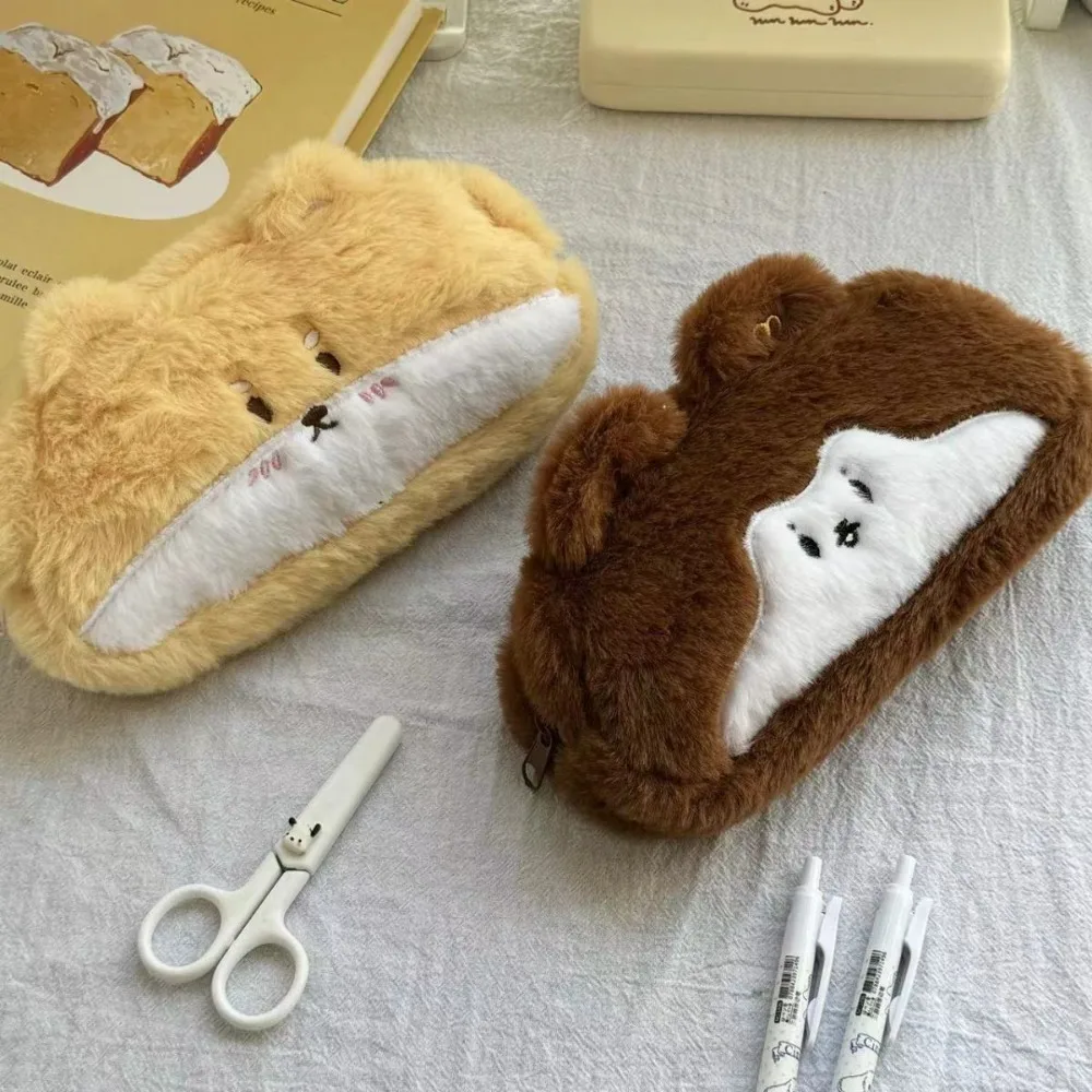 Плюшевый пенал для щенка корги большая вместительная сумка канцелярских