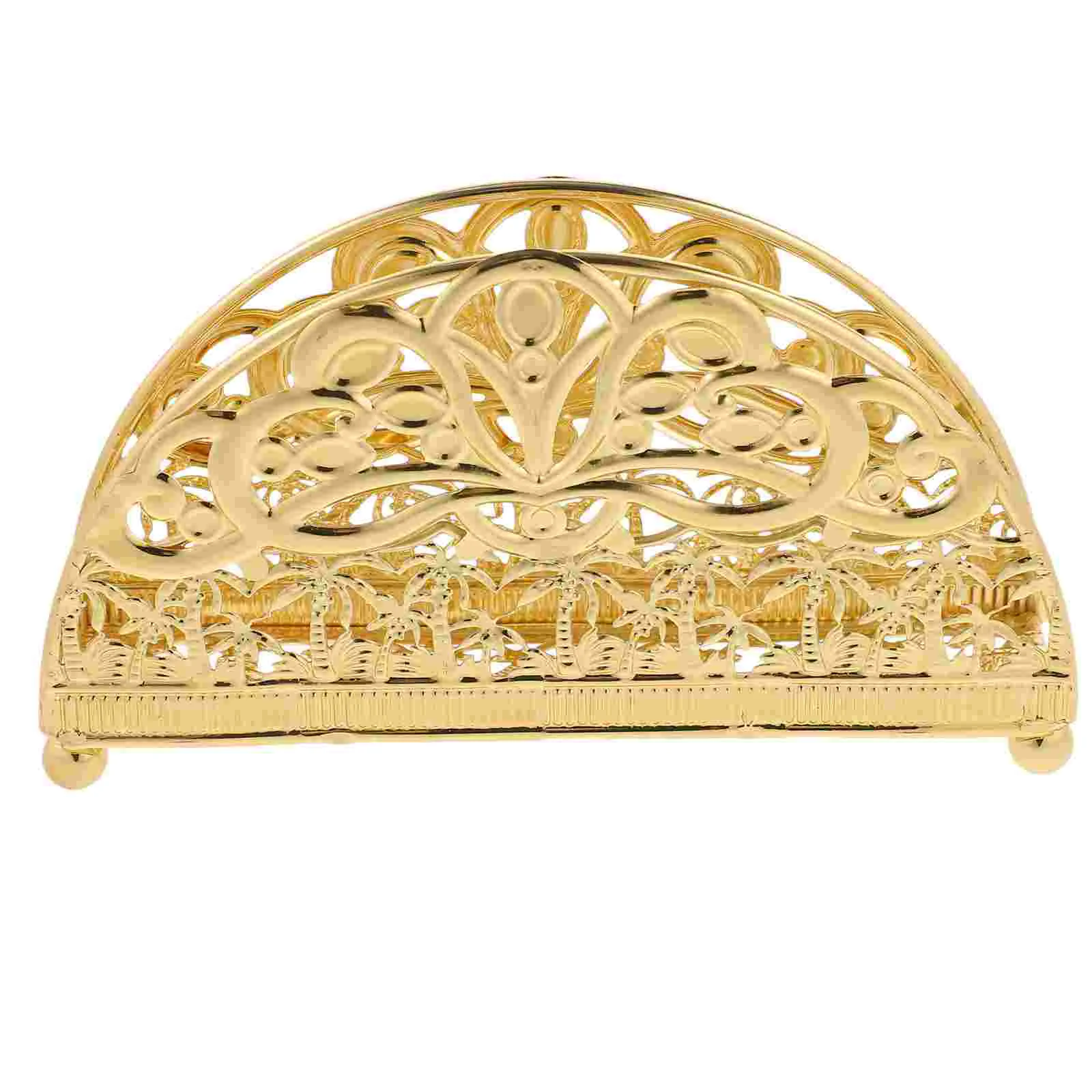 

Restaurant Napkin Rack Tissue Holder Countertop Semicircle Napkin Storage Stand