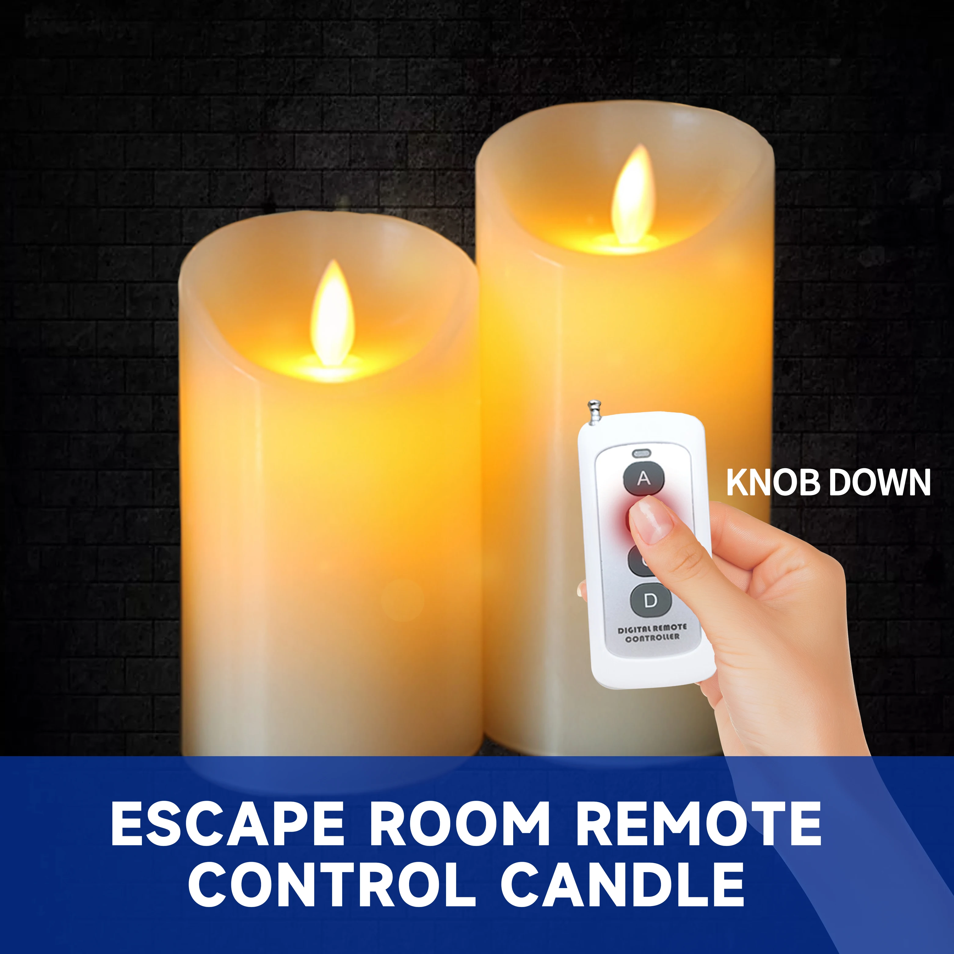

Escape room props remote control terror smart candle suddenly lights up or lights out haunted house remote sensing distance 50m