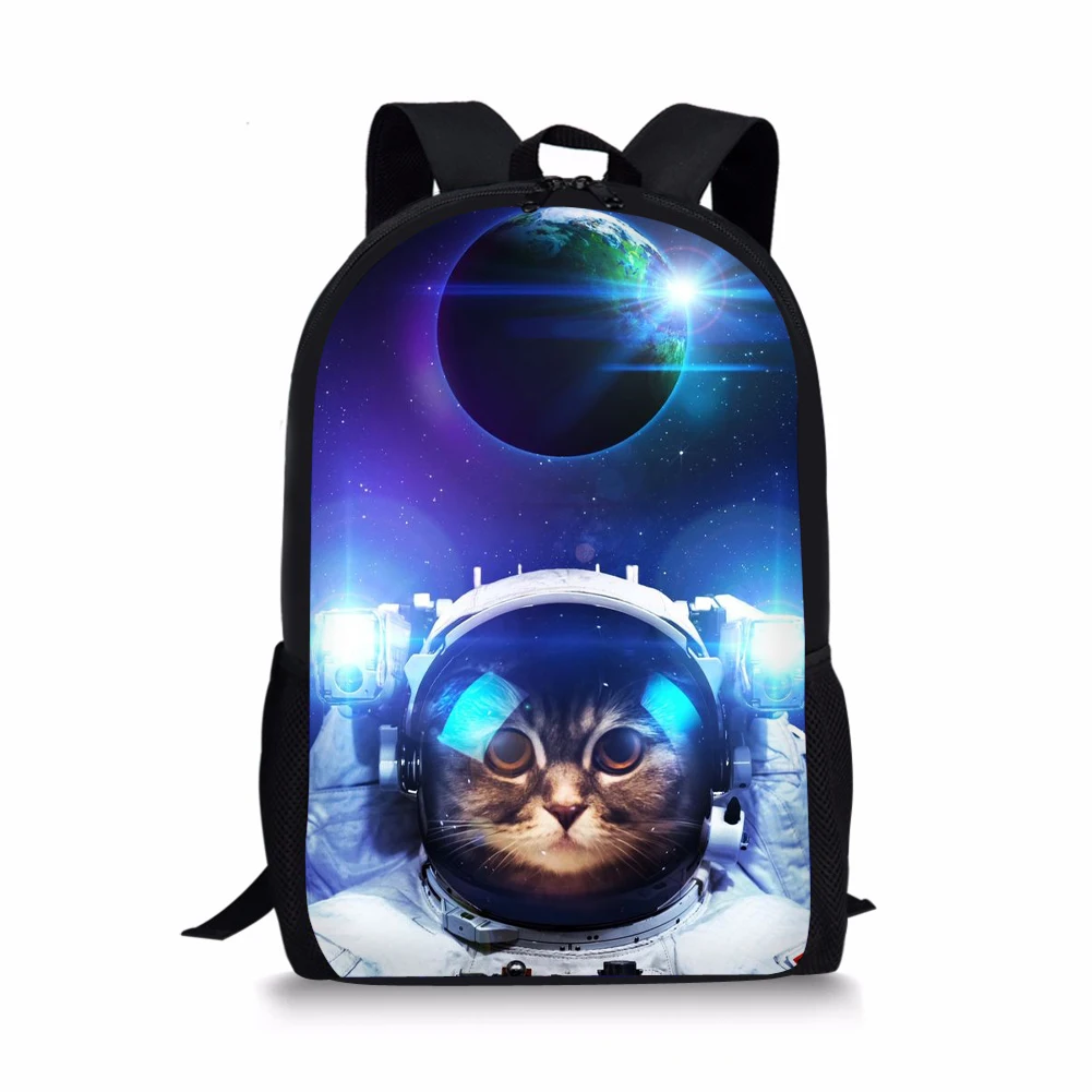 Cat Astronaut Element Printing Pattern School Backpacks Personalized Kids Daypack New Design Rucksack for Teenager