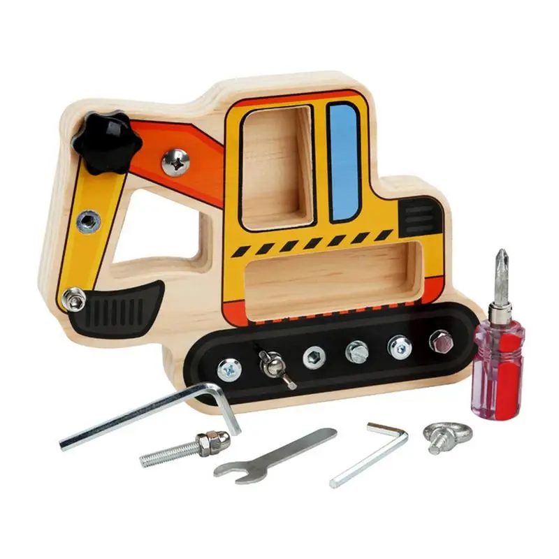 

Screwdriver Board Toys Funny Busy Excavator Board Wooden Montessori Toys For Kids And Toddlers Above 3 Years Old Fine Motor