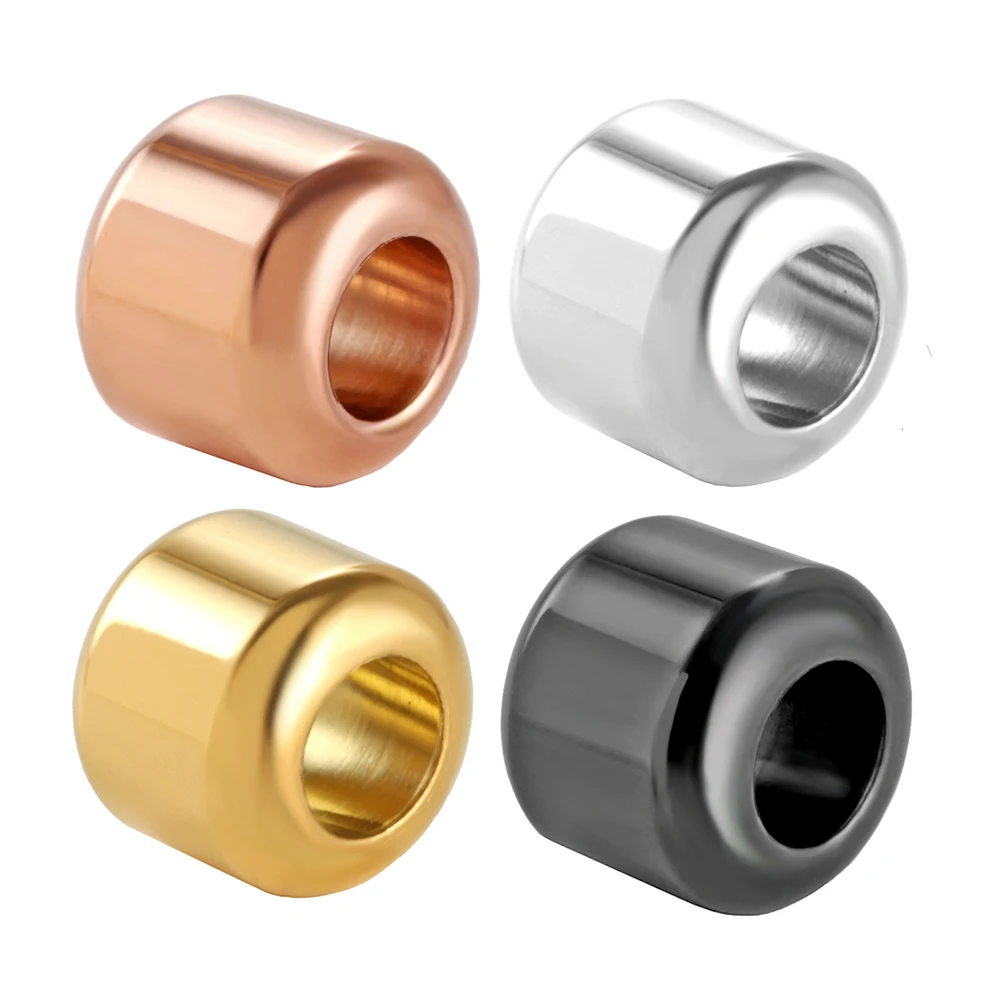 

Gold Spacer Beads for Jewelry Making Vintage Stainless Steel Big hole Beads Custom Logo Brand Diy Bracelet Accessories