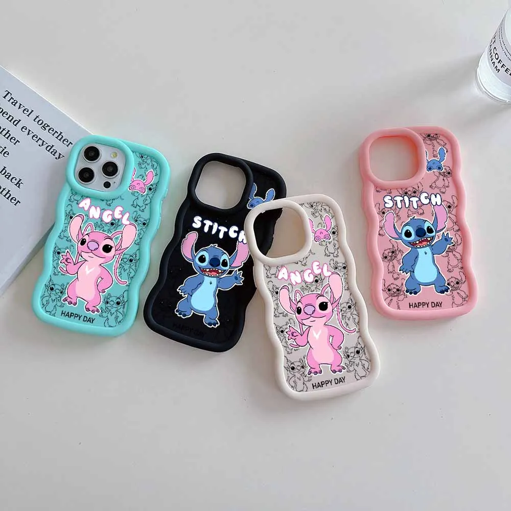 Чехол для телефона Disneies Stitch Angel Samsung A03 A05S A10S A11 A12 A20S A21S A13 A14 A55 A54 A34 A53 A30 A32 A33 A73