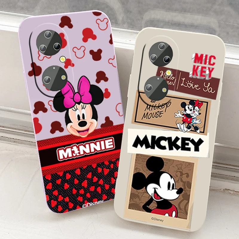 

Luxury Mickey Minnie Cool Phone Case For Huawei P50 P40 P30 P20 Pro Lite E Y9S Y9A Y9 Y6 Nova Y70 5T 9 5G Liquid Rope