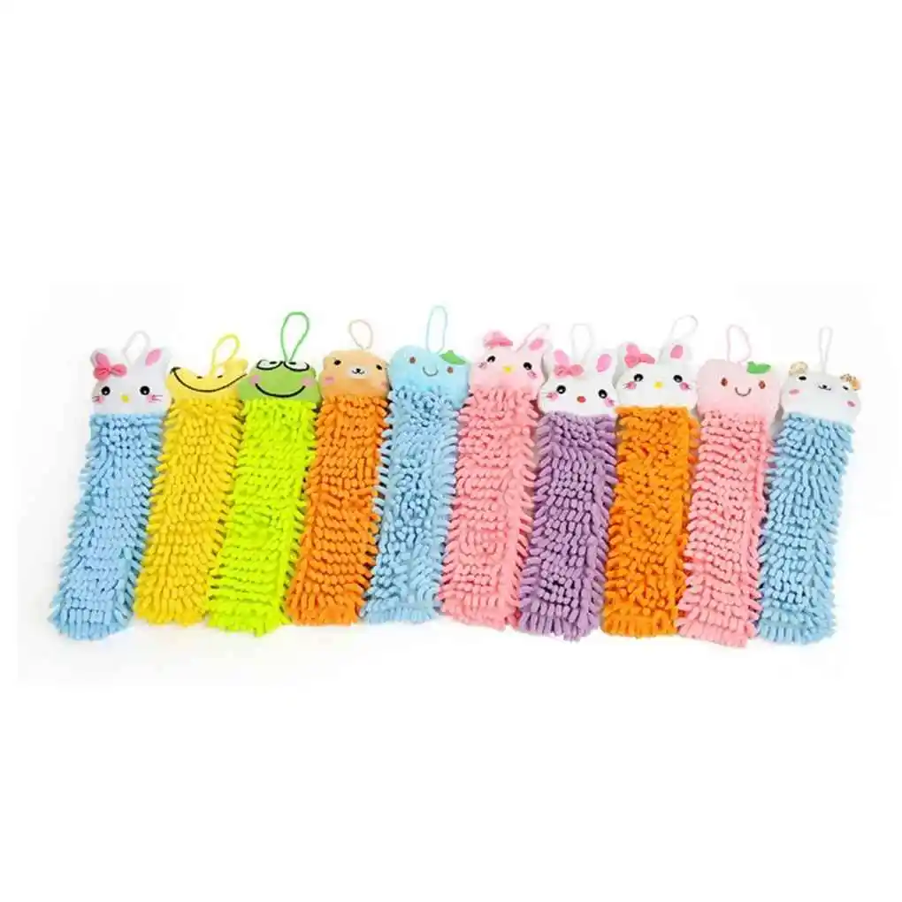 

1pcs 30CM Kitchen Hanging Towels Chenille Hand Face Wipe Towels Baby Kids Animal Bathroom Washcloths Handkerchief Random Color