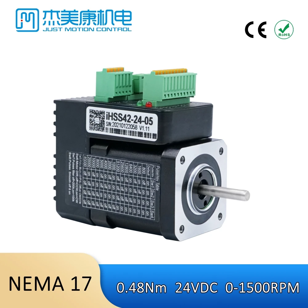 JMC NEMA 17 Встроенные шаговые серводвигатели 0,48 нм 1000 линейный энкодер Шаговая система с замкнутым контуром IHSS42-24-05 для комплектов 3D-принтеров с ЧПУ