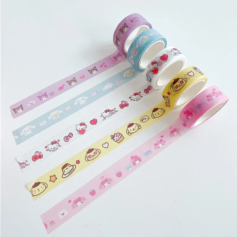 25pcs/ лот 15mm*5M Sanrio Kitty корица Washi ленты Kuromi стикеры скрапбукинга дневник клея