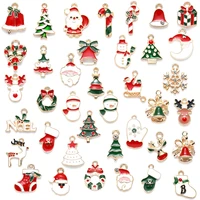 38pcs enameled christmas bracelets earrings necklaces pendants letter connectors xmas charms for diy jewelry gifts accessories
