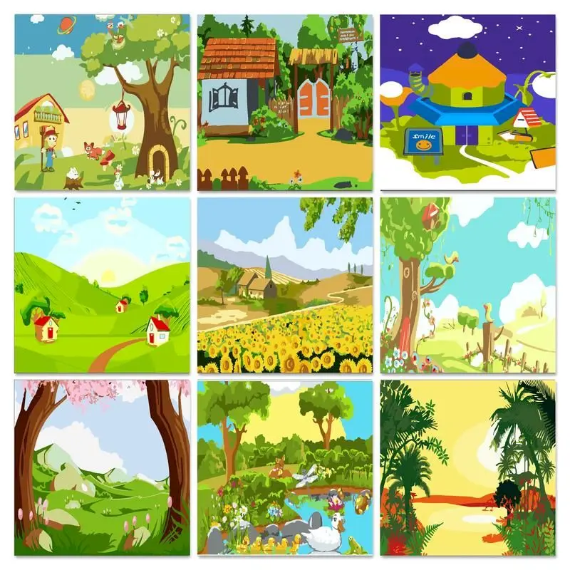 

GATYZTORY Acrylic Paint By Numbers Cartoon Wall Art Gift Framed Coloring By Numbers Cartoon Picture Paint Children's Room Decor