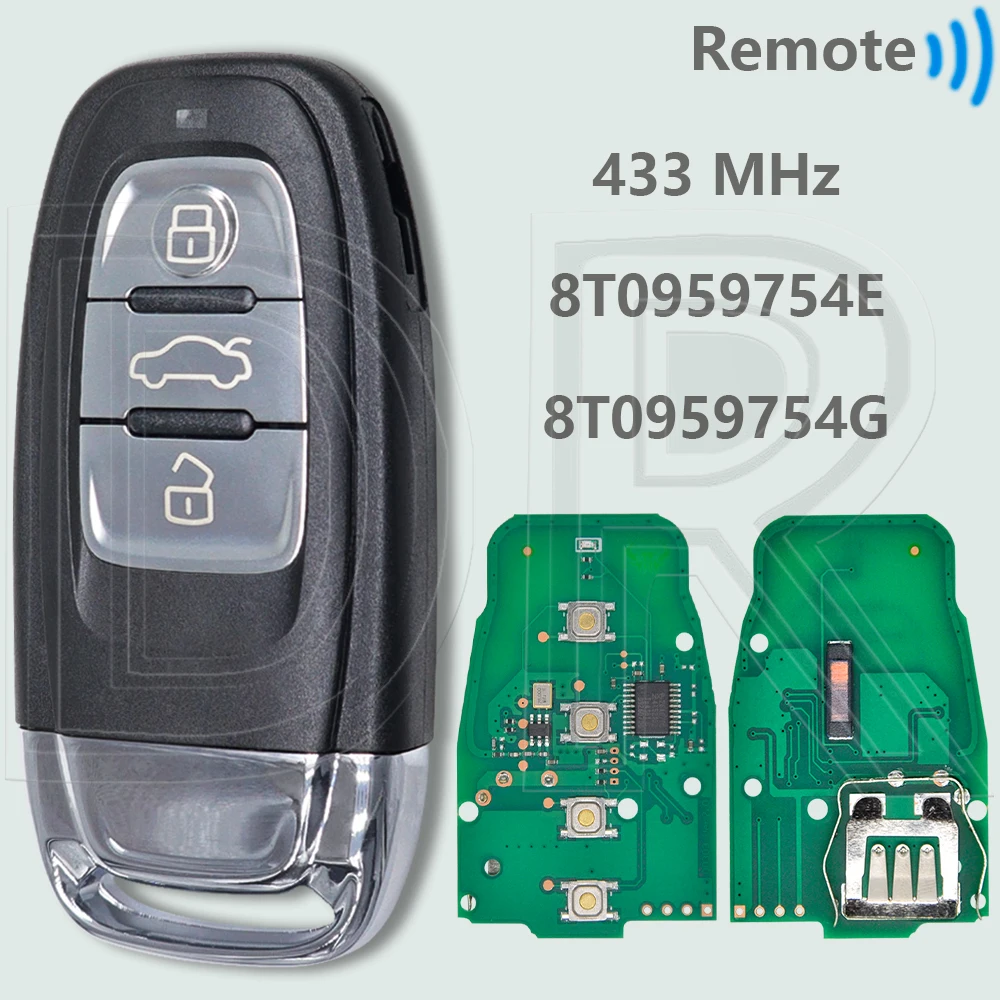 

DR 8T0959754C ID46 PCF7945AC 315 433 868 МГц Автомобильный дистанционный ключ 8T0959754E/D/G/J/H для Audi RS4 S4 S5 A4L A5 A6 A7 A8 Q5