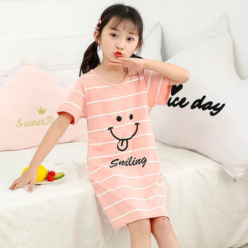 

Girls Princess Night Gown Cotton Nighty Summer Short Unicorn Nightgown Kids Fashion Nightdress Cartoon Child Baby Sleeping Dress