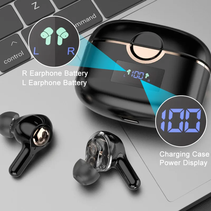 

TWS Bluetooth Earbuds 5.0 Wireless Earphones Headset Sport Earbuds Microphone with Charging Box Headphones for All Smartphones