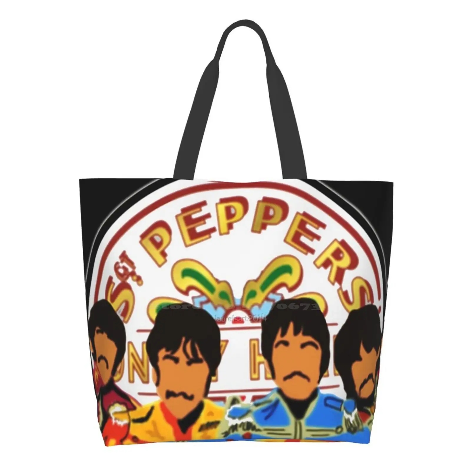 

Sgt Pepper Ladies Casual Handbag Tote Bag Reusable Large Capacity The Sergeant Pepper Lonely Hearts Club Band Sgt Pepper
