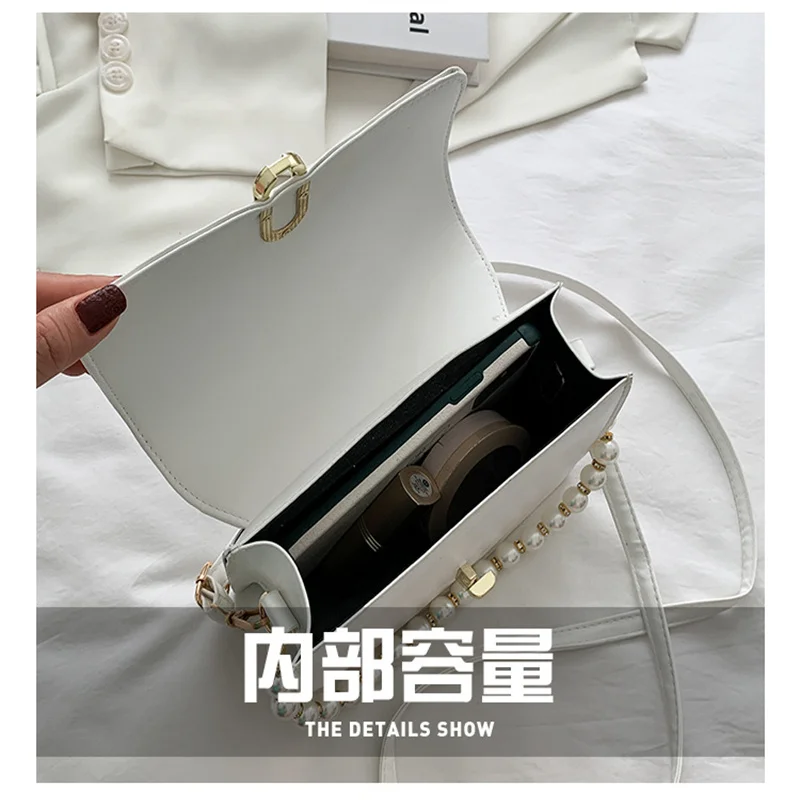 Fashion Luggage &Bags Women's Handbags Crossbody Summer Foreign Style Pleated Pearl Saddle PU Bag Casual  Ladies Bolsos