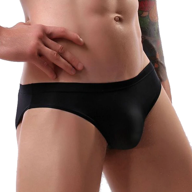 

Men's Seamless Underpants Ultra-Thin Underwear Men Sexy Briefs Ice Silk Panties Pouch Low Waist Soft Bikini riefs