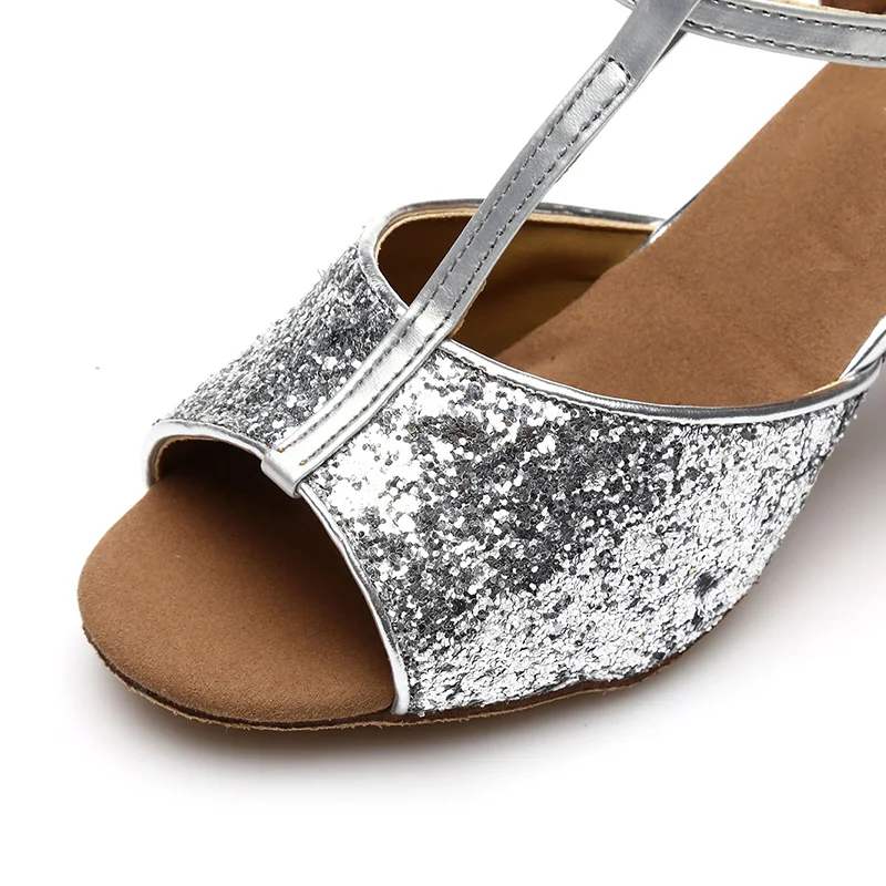 DIPLIP Salsa Latin Dance Shoes For Women Girls Tango Ballroom Dance High Heels soft Dancing Shoes 5/7cm Ballroom Dance Sandals