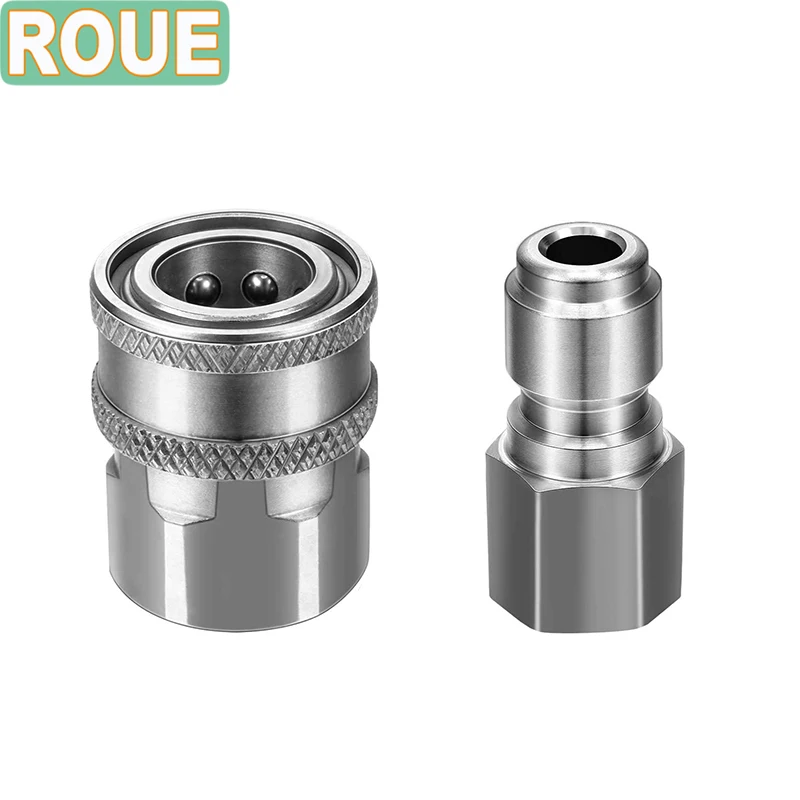 

ROUE 3/8 Inch Quick Connect Kit, Female Fitting, Stainless Steel, Tool Daily Pressure Washer Adapter Set5000 PSI Parkside