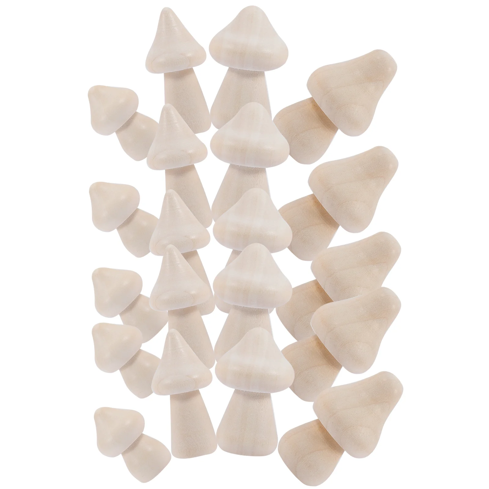 

20 Pcs Unpainted Mushroom Children Toys Kids Painting Toy Home Décor Wood Mushroom Solid Wood Unfinished Mushroom