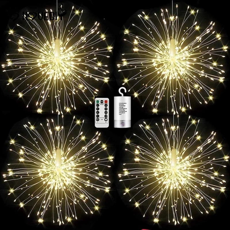 120/180 led string lights waterproof Warm white Firework AA Battery copper wire christmas Wedding Party Garland Fairy Light Lamp