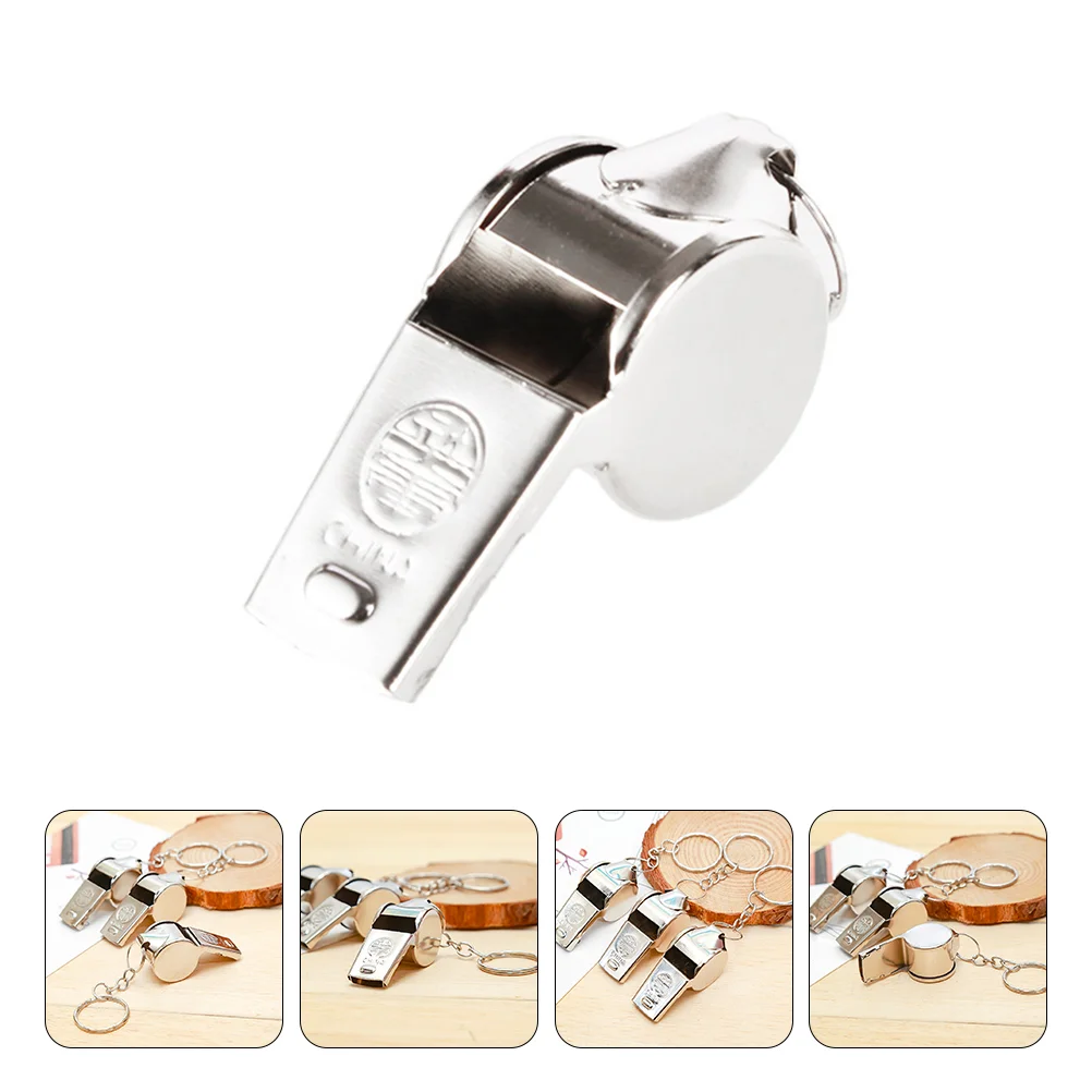 

10Pcs Hanging Metal First Aid Whistles Outdoor Metal Football Whistles