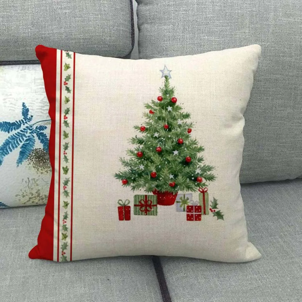

Наволочка для подушки 45 см X 45 см всесезонные автомобильные/диванные кресла/кроватки рождественские Удобные украшения из хлопка и льна