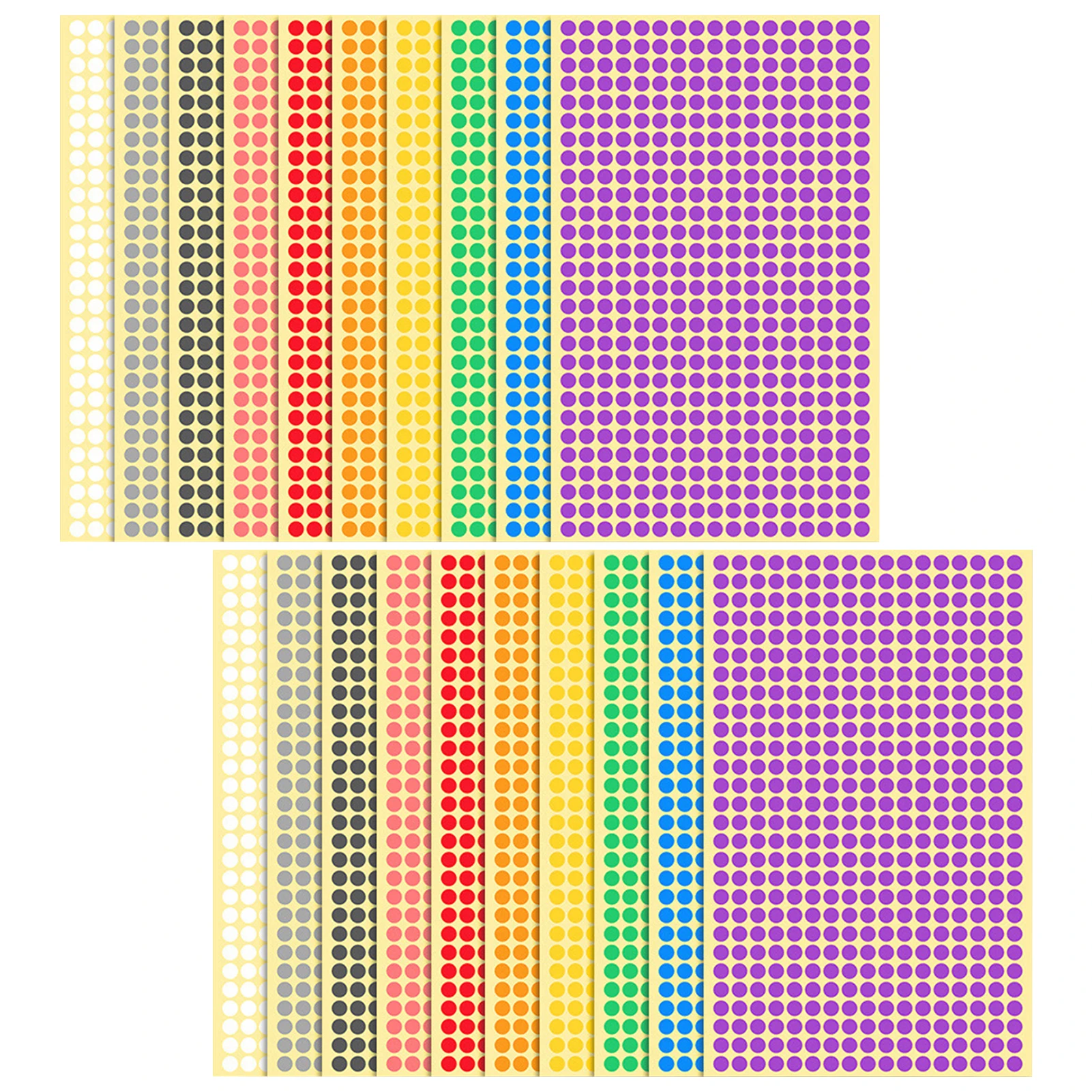 

9520pcs 6mm Coding File Classification Marking Calendar Random Color Self Adhesive Dot Sticker Scrapbook Writable Office Labels