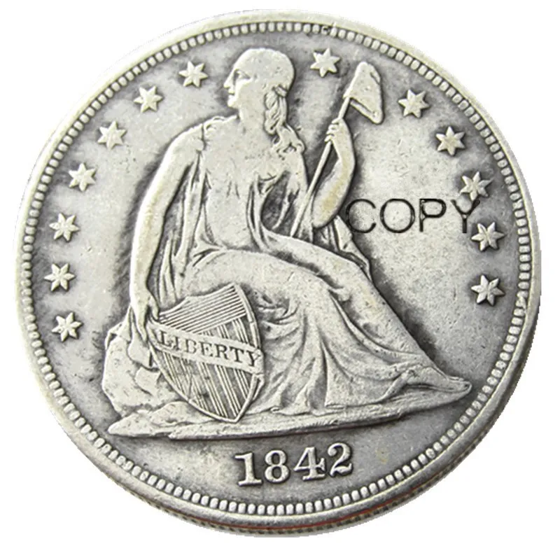 

1842 Seated Liberty Seated Dollar Silver Plated Copy Coins