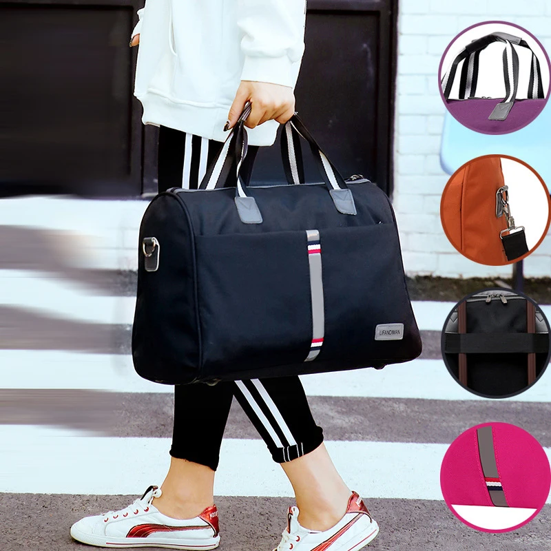 Fashion Men's Travel Bag Waterproof Shoulder Bags Large Capacity Travel Luggage Foldable Portable Unisex Totes Women Black Bags