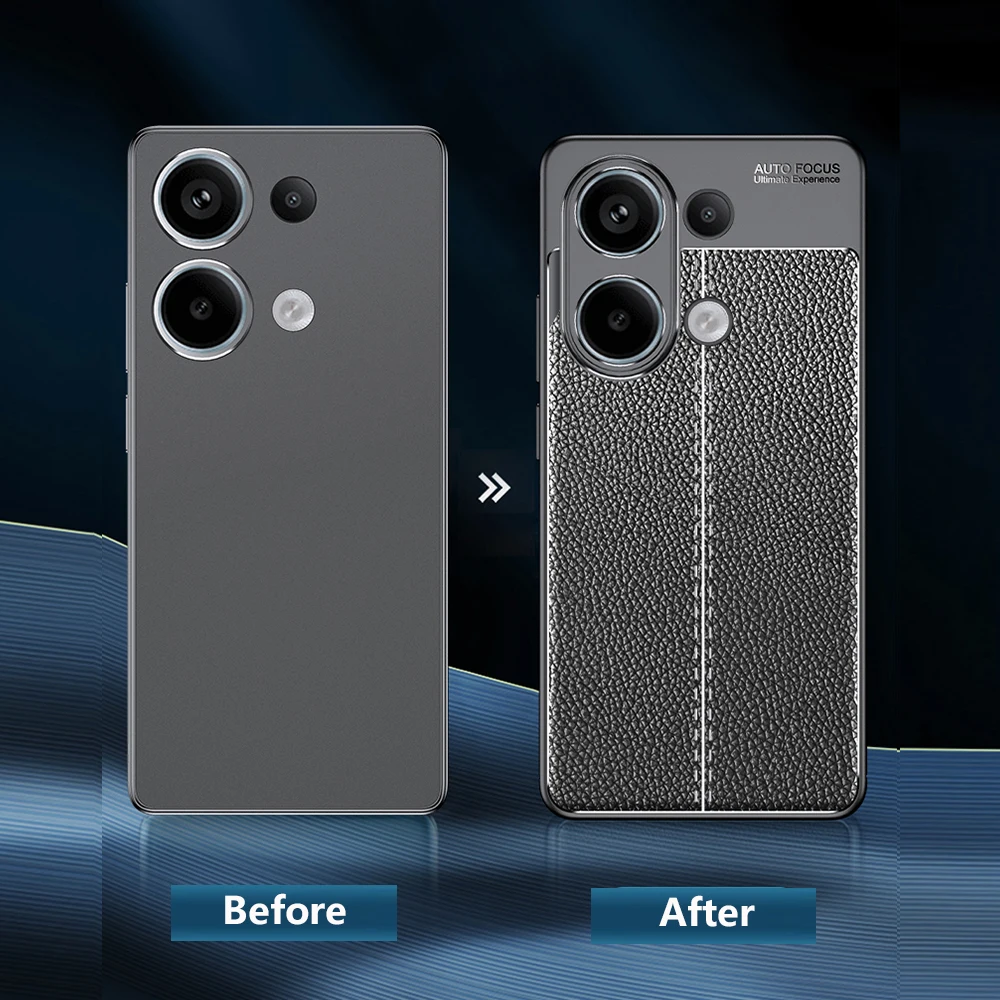 Чехол для Xiaomi Redmi Note 13 Pro 4G с узором Личи кожаный мягкий чехол из ТПУ NOTE13