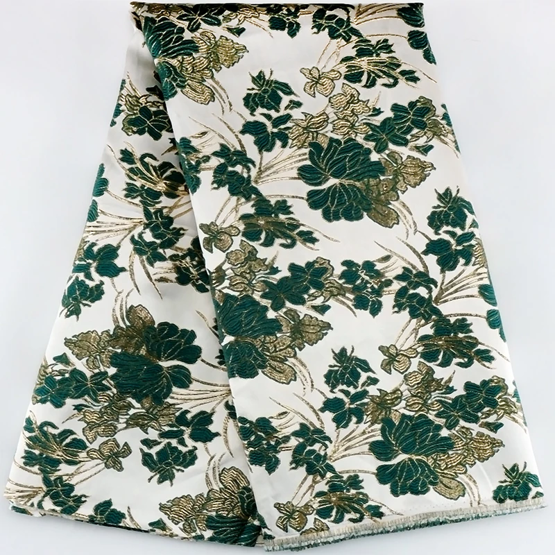 Зеленая жаккардовая кружевная ткань 2023 африканская французская позолоченная из