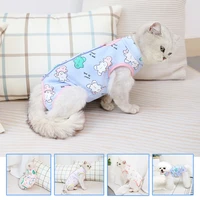 pet recovery anti licking clothes cat surgical gown thickened sterilization vest cute printed puppy coat velcro pet dog clothes