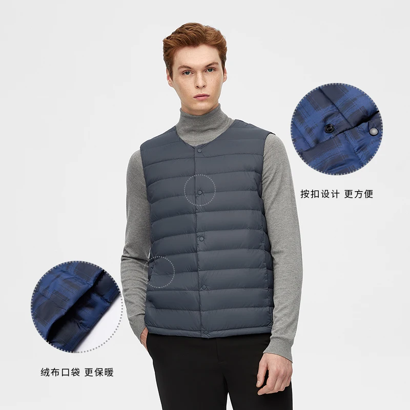 Мужской портативный жилет BOSIDENG на белом утином пуху куртка без рукавов