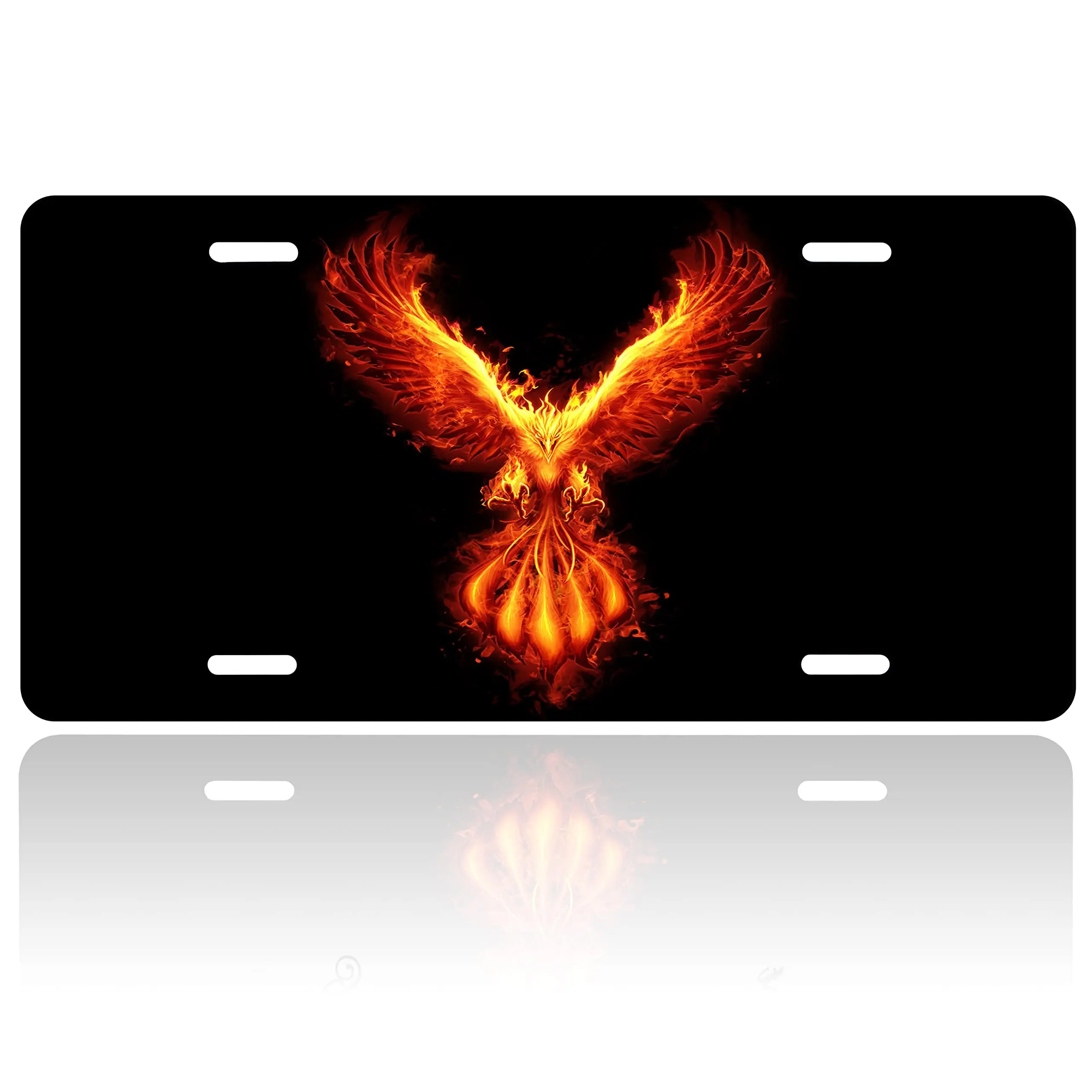 Крышка номерного знака Феникса номерной знак с огненной птицей забавное