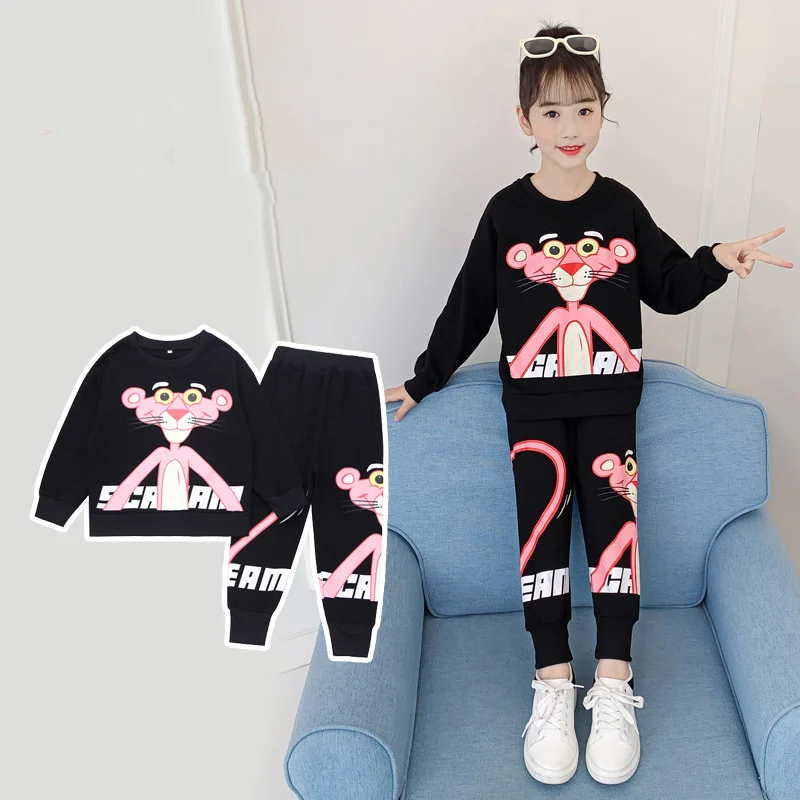 

Girls Suit Sweatshirts +Pants Cotton 2Pcs/Sets 2022 Cartoon Spring Autumn Thicken Sport Suits Sets Uniforms Kid Baby Children Cl