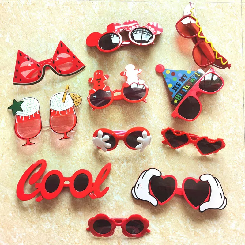 

1 Pcs Red Crazy Party Dress Glasses Sunglasses Accessories Novelty Costume Party Carnival Glasses Event Decoration Supplies