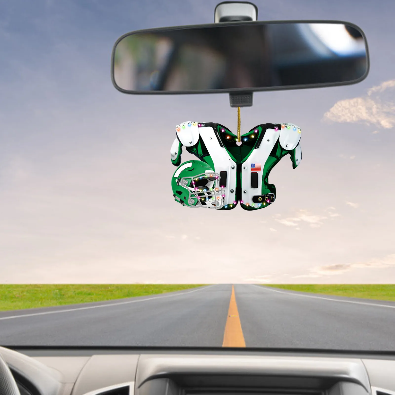 Christmas Ornaments Diy American Football Shoulder Pads And Helmet For Tree Decoration Car Rearview Mirror Pendant |