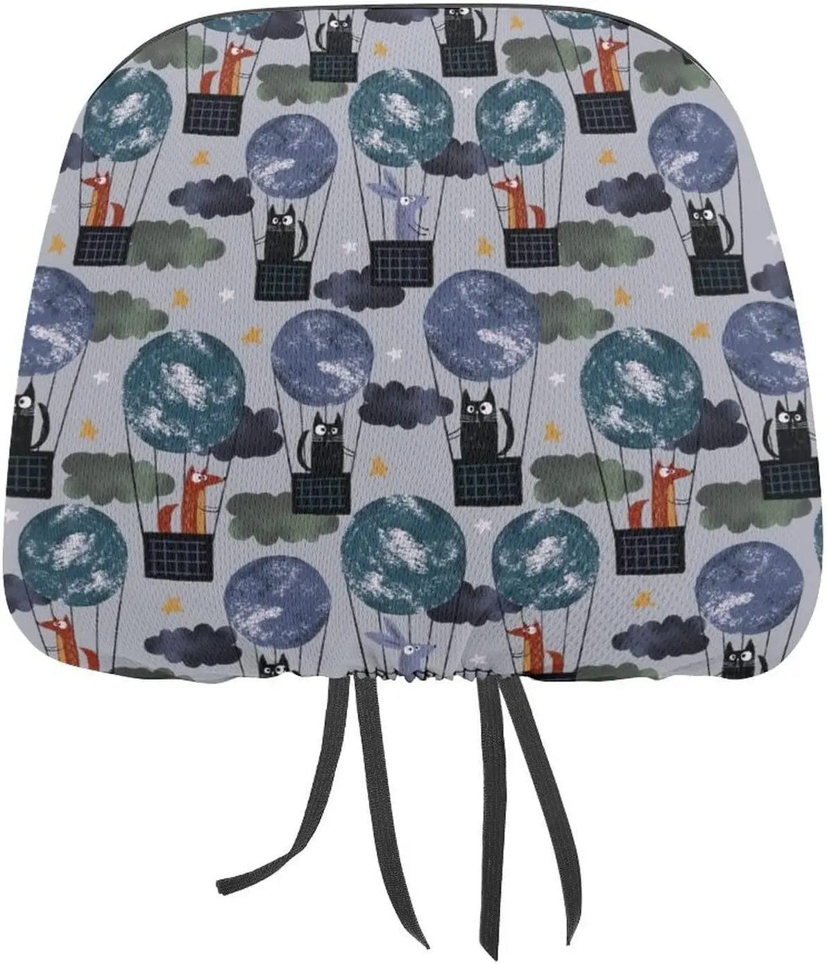 

Animals in Balloon on The Sky Funny Cover for Car Seat Headrest Protector Covers Print Interior Accessories Decorative