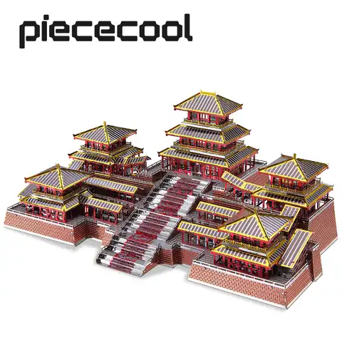 Металлический 3D-пазл Piececool, пазл-конструктор для дворца эпан, модель «сделай сам» для взрослых, игрушка для подростков, китайская архитектур...