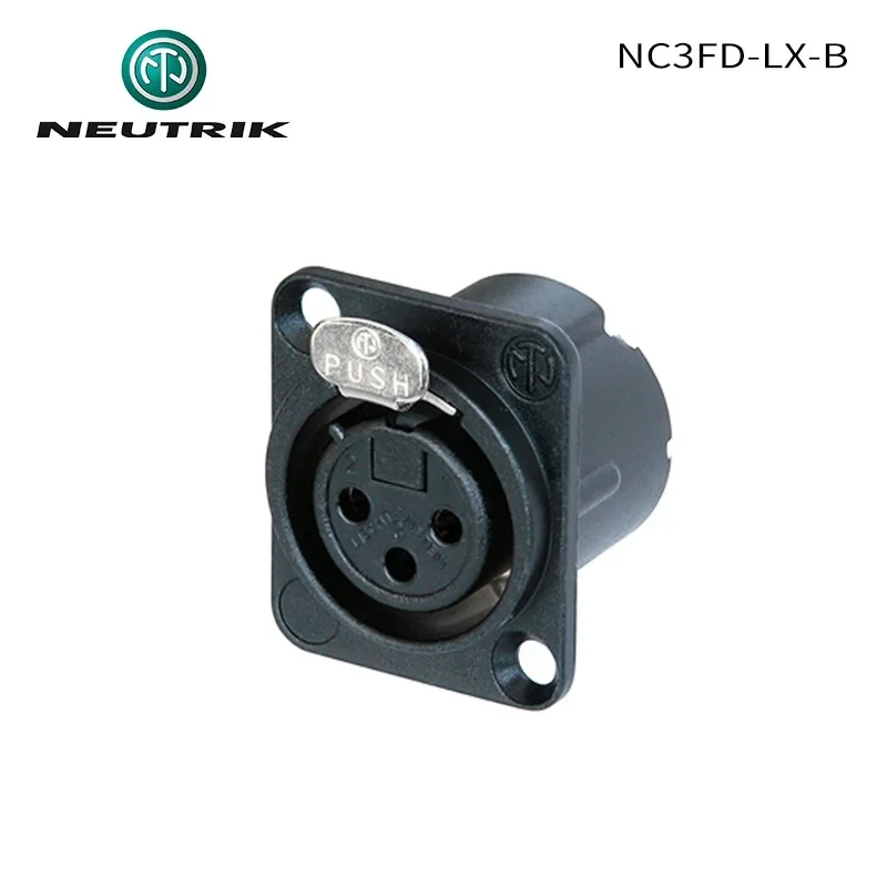 

NEUTRIK NC3FD-LX-B 3-полюсный гнездовой разъем с позолоченными контактами Гнездо для банок XLR