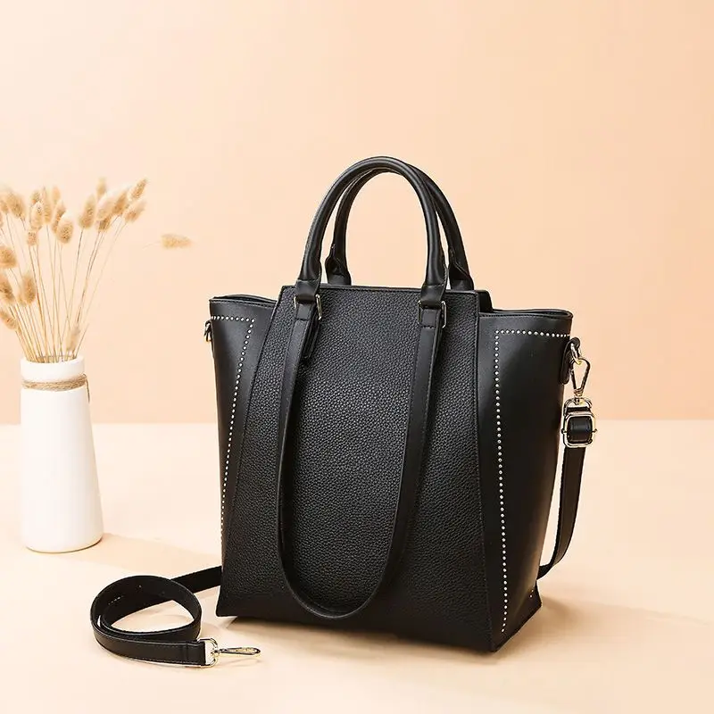 European And American Fashion Large-capacity Handbag, Casual And Versatile, High-quality Pu Soft Leather Shoulder Bag For Women