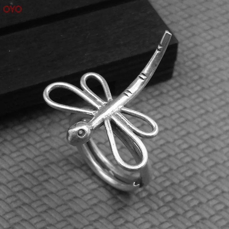 

100%925 sterling silver jewelry Thailand Chiang Mai Handmade Silver Dragonfly opening ring