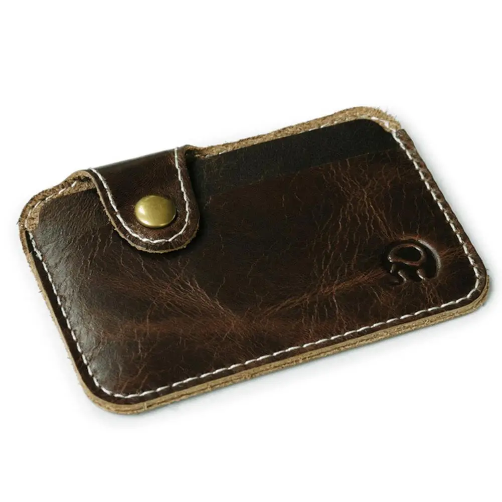 Retro Leather Card Wallet Men Business Bank Card Holder Thin Credit Card Case Convenient Small Cards Pack Cash Pocket