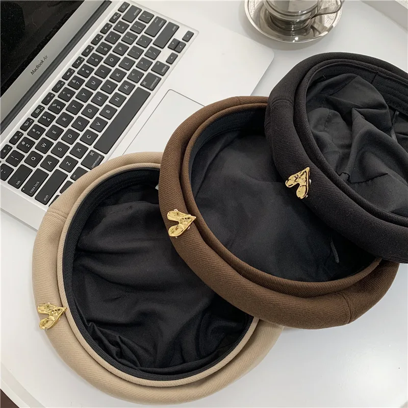 Хлопковые женские береты зимние шапки винтажная французская клетчатая кепка в