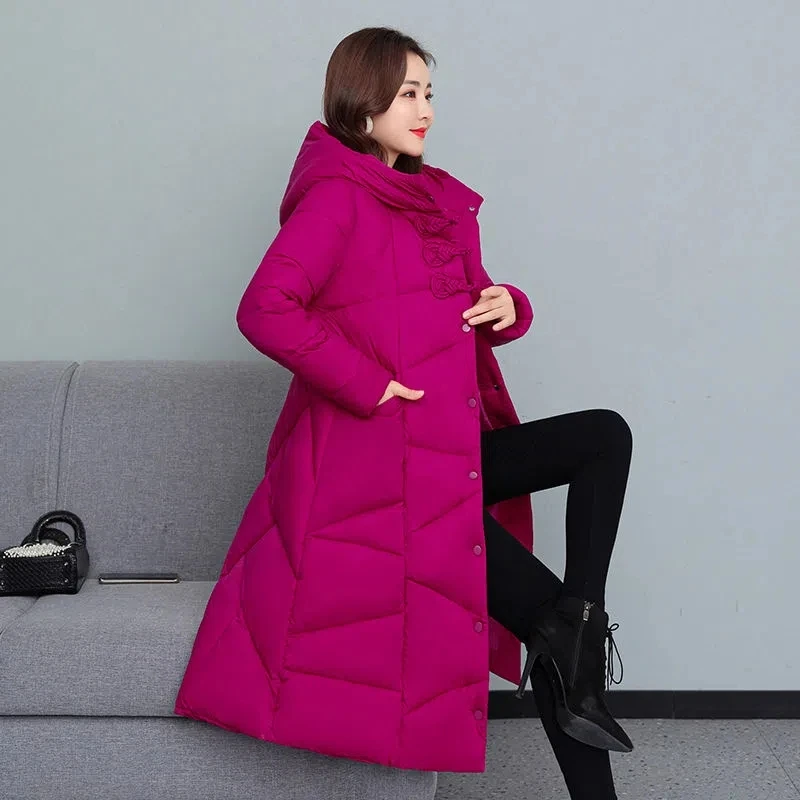 

Thick Long Parkas Women's Jacket Hooded Winter Coat 2022 Female Fashion Jackets Outwear Long-Sleeved Parkas Windproof Cotton Clo